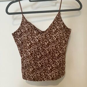 Floral Brown Camisole Top
